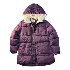 Madden Girl Purple Puffer Jacket w/faux fur lining